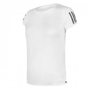 Image of adidas Womens Tennis Club 3-Stripes T-Shirt - White/Silver