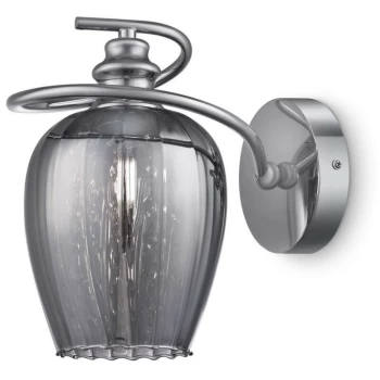 Image of Maytoni Lighting - Blues Wall Lamp Nickel & Crystal, 1 Light, E14