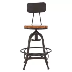 Image of Height Adjustable Bar Chair in Fir Wood and Metal