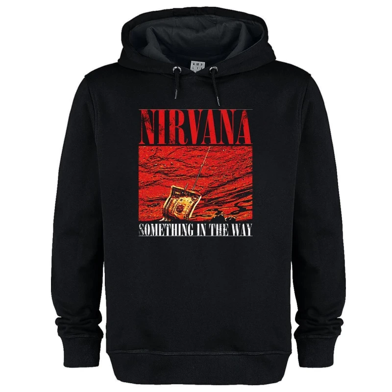 Image of Amplified Amplified Men Something In The Way Nirvana Hoodie in Black Size: X-Small Black XS Male 5063652170151