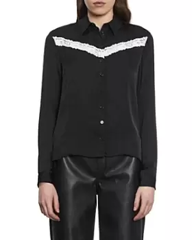 Image of The Kooples Lace Trim Shirt