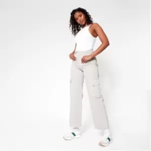 Image of I Saw It First Pocket Detail Cargo Jeans - Grey