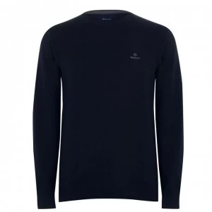 Image of Gant Cotton Crew Jumper - Navy 405