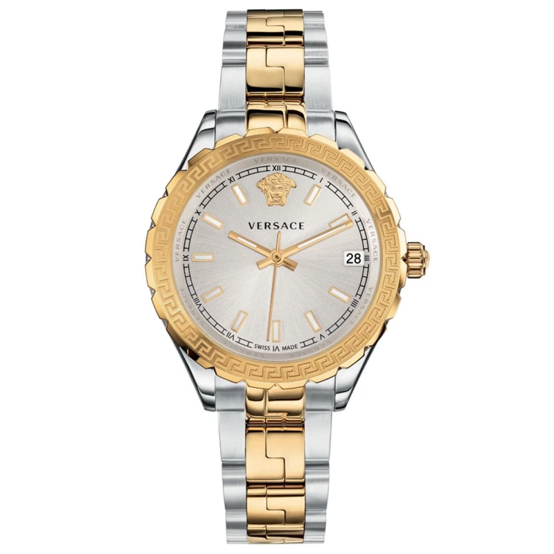 Image of Versace V12030015 Hellenyium Quartz Silver Dial Ladies Watch gold/silver gold/silver