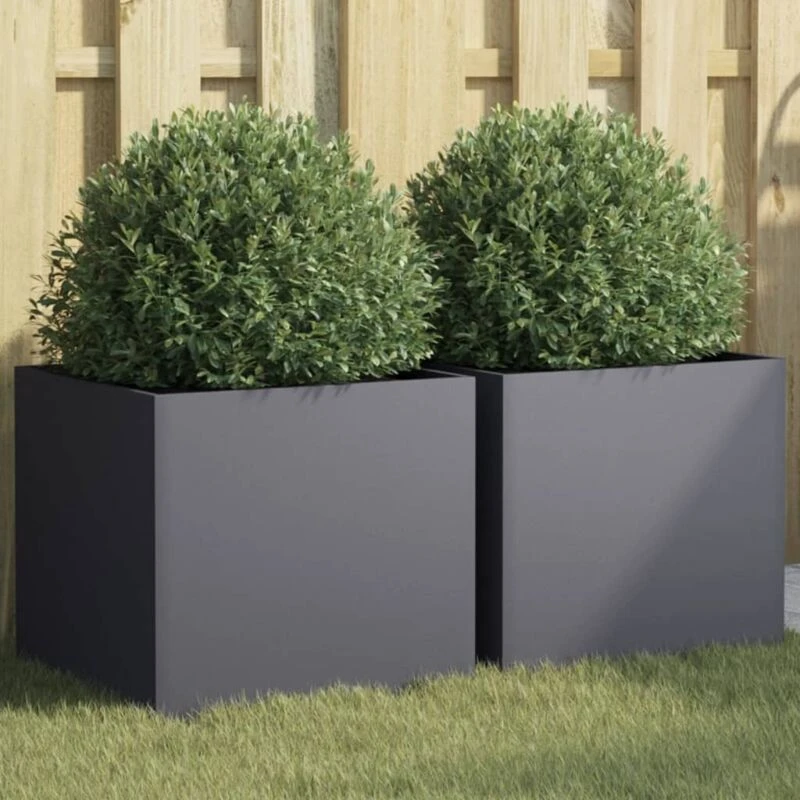 Image of VIDAXL Planters 2 pcs Anthracite 42x40x39cm Steel Vidaxl 8721012364103