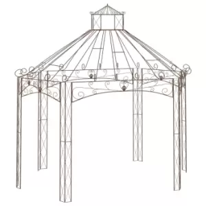 Image of Vidaxl Garden Pavilion Antique Brown 400X258X378cm Iron