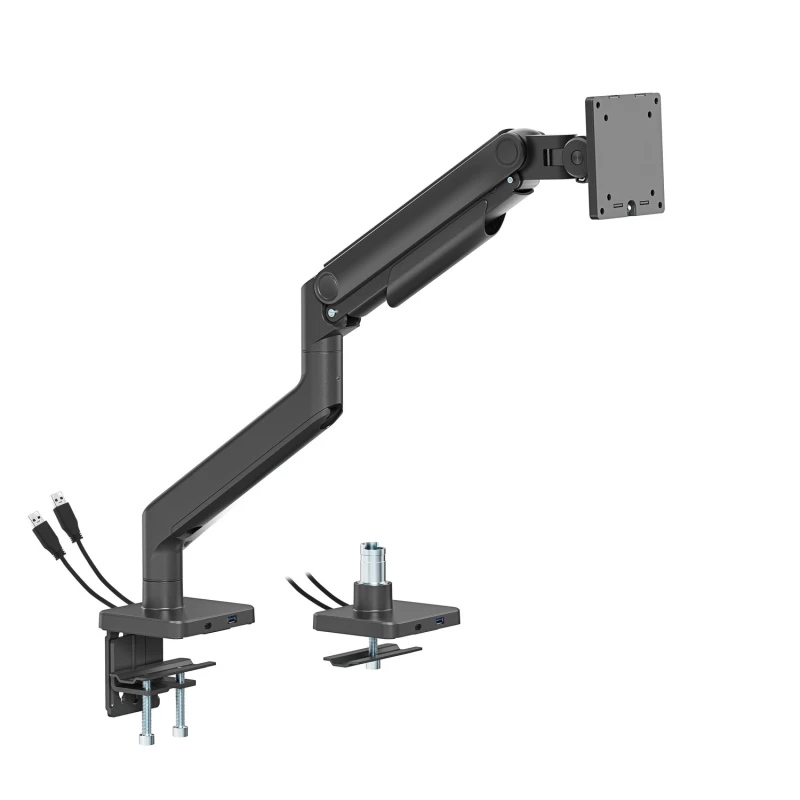 Image of electriQ Single Premium Monitor Arm with USB A/C Ports For Up to x1 49