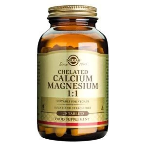 Image of Solgar Chelated Calcium Magnesium 11 Tablets 120 tablets.