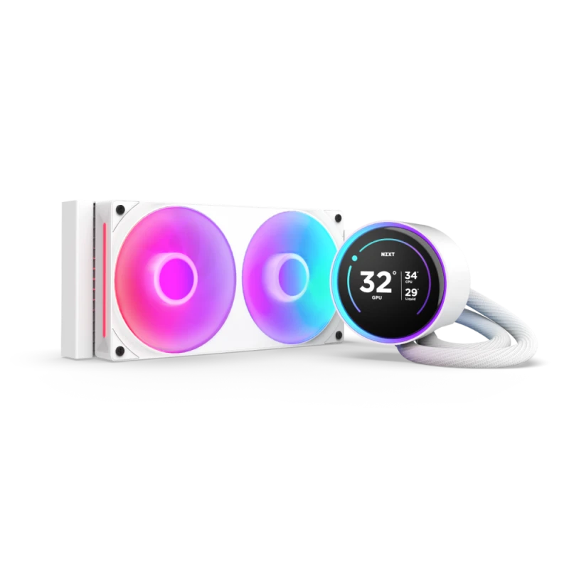 Image of NZXT Kraken Elite 240 V2 (2024) RGB IPS LCD AIO Liquid Cooler - White - RL-KR24E-W2