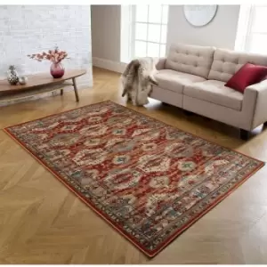 Image of Oriental Weavers - Valeria 8024 r 60cm x 230cm Runner - Multicoloured and Red