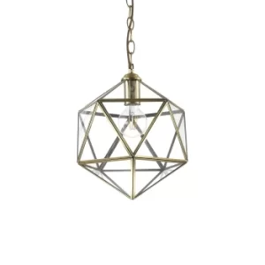 Image of Deca 1 Light Ceiling Pendant Burnished Finish, E27
