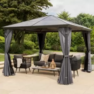 Image of 12' x 10' Garden Must Haves Runcton Grey Polycarbonate Garden Gazebo (3.6m x 3m)