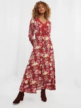 Image of Joe Browns Fabulous Flora Boho Maxi Dress -red, Red, Size 12, Women