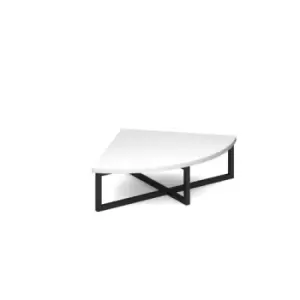 Image of Nera corner unit table 700mm x 700mm with Black frame - white