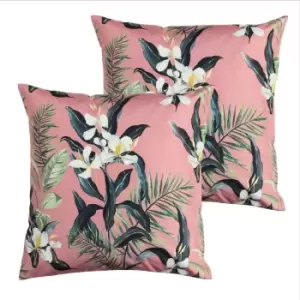 Image of Furn. Honolulu Outdoor Twin Pack Polyester Filled Cushions Pink