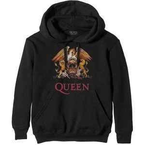 Image of Queen - Classic Crest Mens Medium Pullover Hoodie - Black