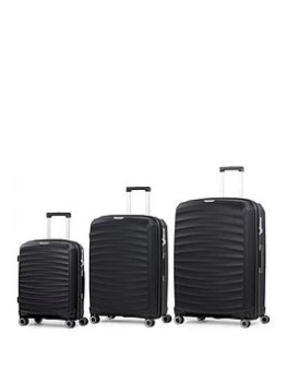 Image of Rock Luggage Sunwave NT00901 8 Wheel Black Suitcase 3Pcs Set