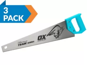 Image of OX Tools OX-T133703 OX Trade Hand Saw 22" / 550mm - 3pk