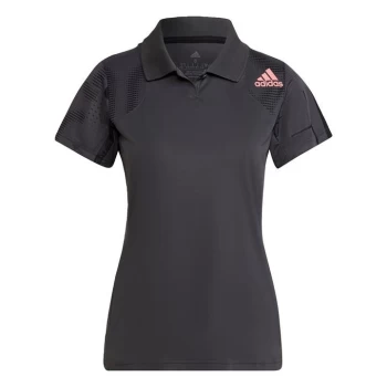 Image of adidas Club Tennis Graphic Polo Shirt Womens - Grey Six / Acid Red