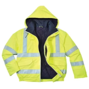 Image of Biz Flame Hi Vis Flame Resistant Rain Bomber Jacket Yellow L