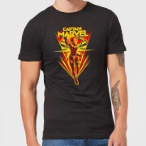 Image of Captain Marvel Freefall Mens T-Shirt - Black - M