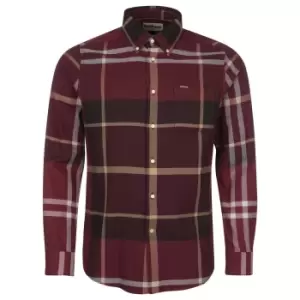 Image of Barbour Mens Dunoon Tailored Shirt Winter Red Small