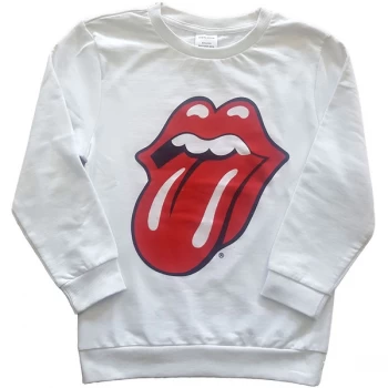 Image of Rolling Stones - The - Classic Tongue Kids 7 - 8 Years Sweatshirt - White