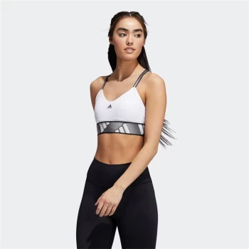 Image of adidas All Me Light Support Training Bra Womens - White / Black