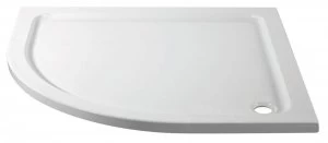 Image of Wickes Offset Quadrant Left Hand 45mm White Cast Stone Shower Tray 1200 x 800mm