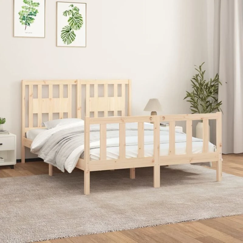 Image of VIDAXL Bed Frame without Mattress Solid Wood Pine 120x200cm Vidaxl 3188161