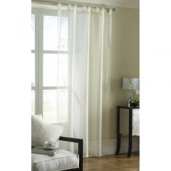 Image of Lurex Stripe Voile Curtain Size: 145x228cm - TJ Hughes