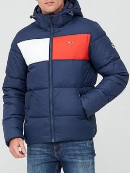 Image of Tommy Jeans Tjm Colorblock Padded Jacket - Navy