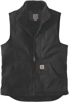 Image of Carhartt Duck Mock Neck Vest, black, Size 2XL, black, Size 2XL