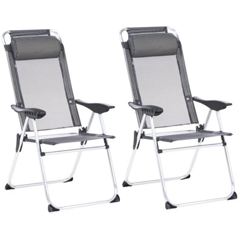 Image of Beliani Set Of 2 Garden Chairs Asine Folding Metal Grey