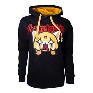 Image of Aggretsuko - Retsuko Rage Embroidered Womens Medium Hoodie - Black