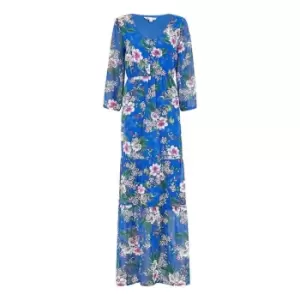 Image of Yumi Blue Floral Print Maxi - Blue