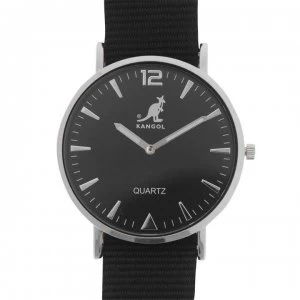 Image of Kangol Quartz Stitched Strap Watch Mens - Black