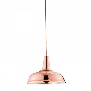 Image of 1 Light Dome Ceiling Pendant Copper Plated Glass, E27