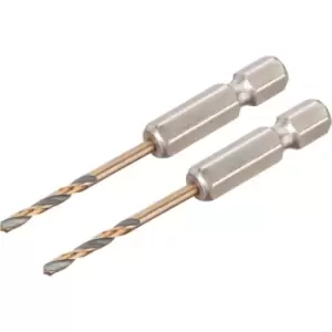 Image of DEWALT Black and Gold Hex Impact HSS Drill Bit 2.5mm Pack of 2