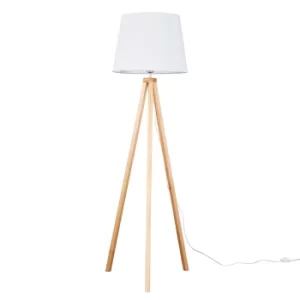 Image of Barbro Light Wood with XL White Aspen Shade