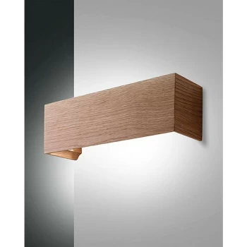 Image of Fabas Luce Badia LED Up & Down Wall Light Oak Glass
