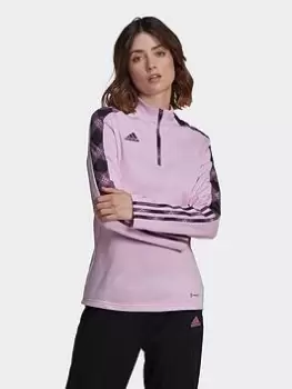 Image of adidas Tiro Fleece Mid-Layer Shirt, Purple, Size L, Women