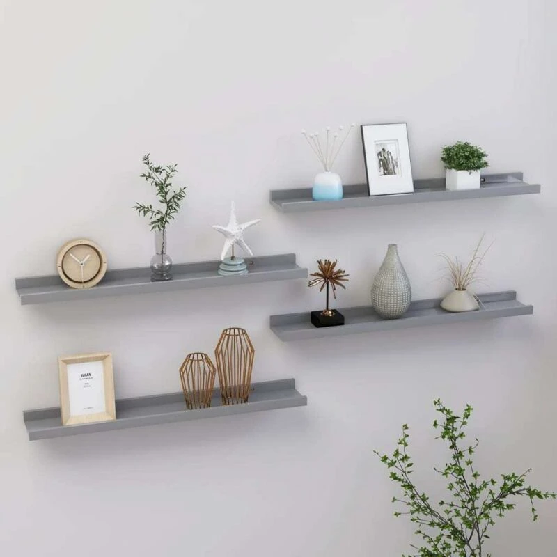 Image of VIDAXL Vidaxl - Wall Shelves 4 pcs Grey 60x9x3cm 8720286417768