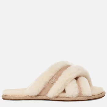 Image of UGG Womens Scuffita Sheepskin Slide Slippers - Sand - UK 6