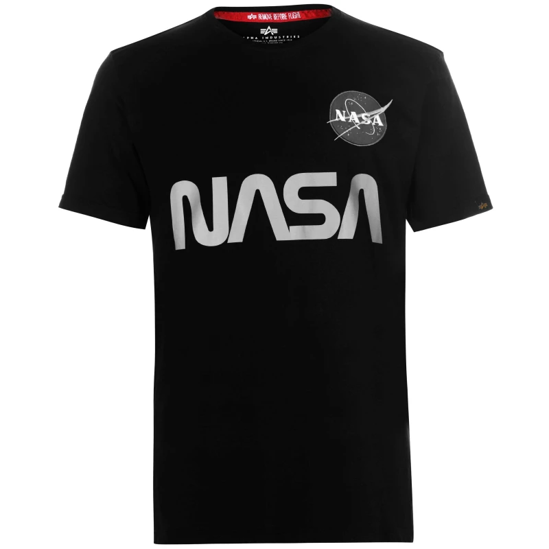 Image of Alpha Industries NASA Reflective T-Shirt Black male M