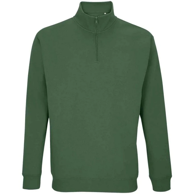 Image of SOL'S Mens Conrad Quarter Zip Sweatshirt in Bottle Green Size: XS Bottle Green Male XS