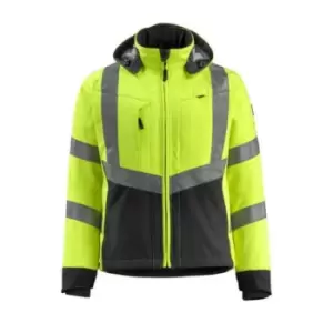 Image of Blackpool Softshell Jacket Hi-vis Yellow/Black - Large