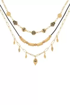 Image of Gold 'Mystic Charm' Triple Layer Necklace