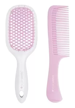 Image of brushworks Blowdry Brush and Comb 2 pcs