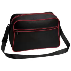 Image of Bagbase Retro Adjustable Shoulder Bag (18 Litres) (One Size) (Black/Classic Red)